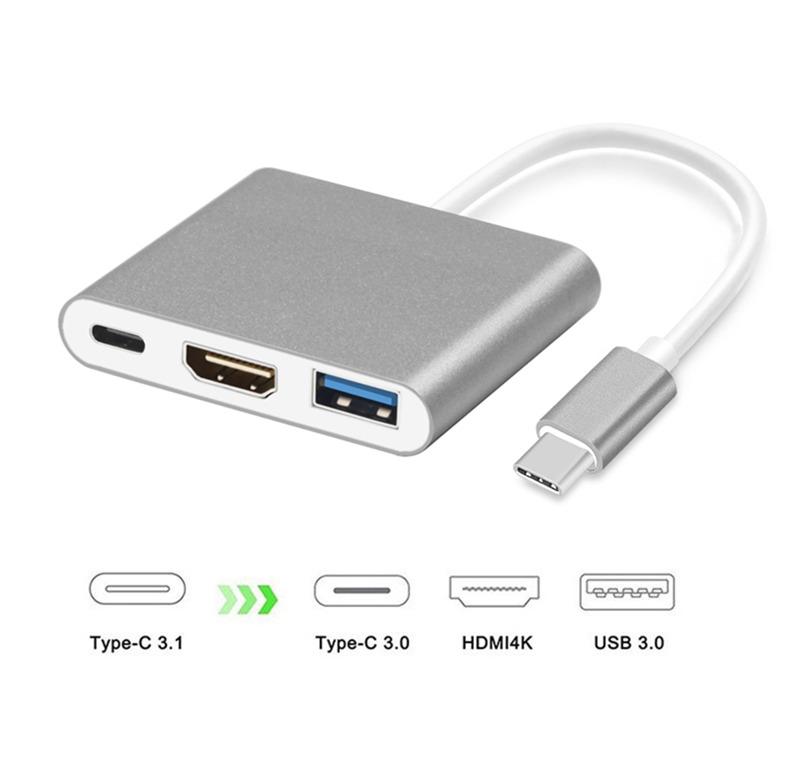 Type-c To Hdmi 3 In 1 Adapter Hdmi USB 3.0 Type C