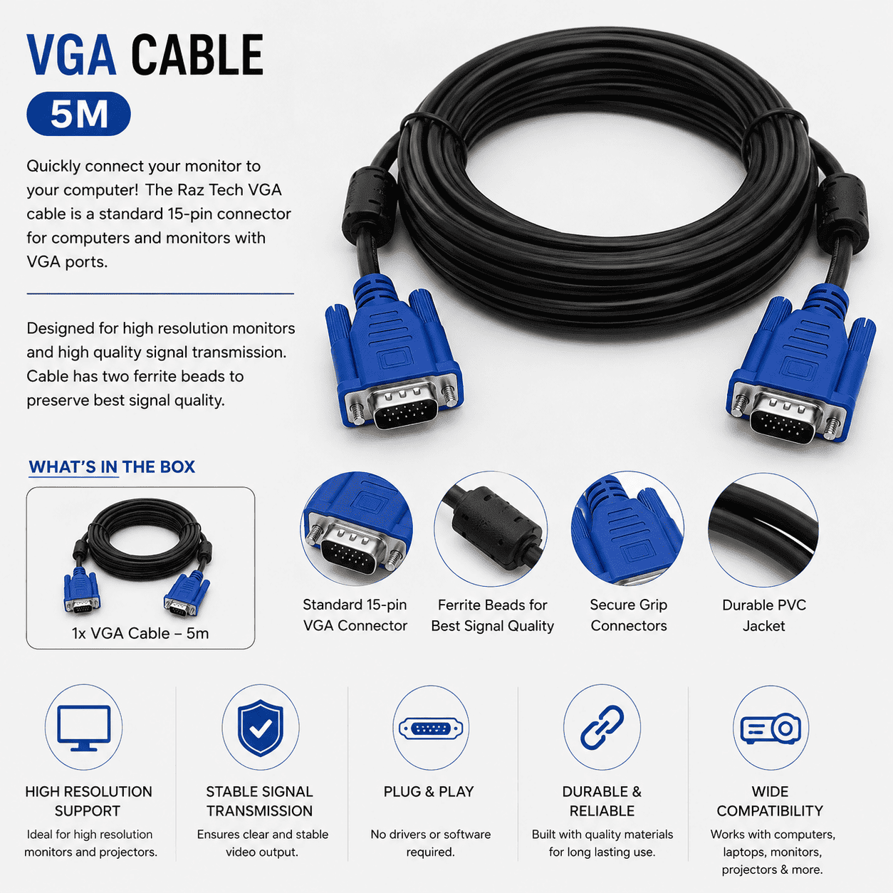 VGA 5M Cable - Image 2