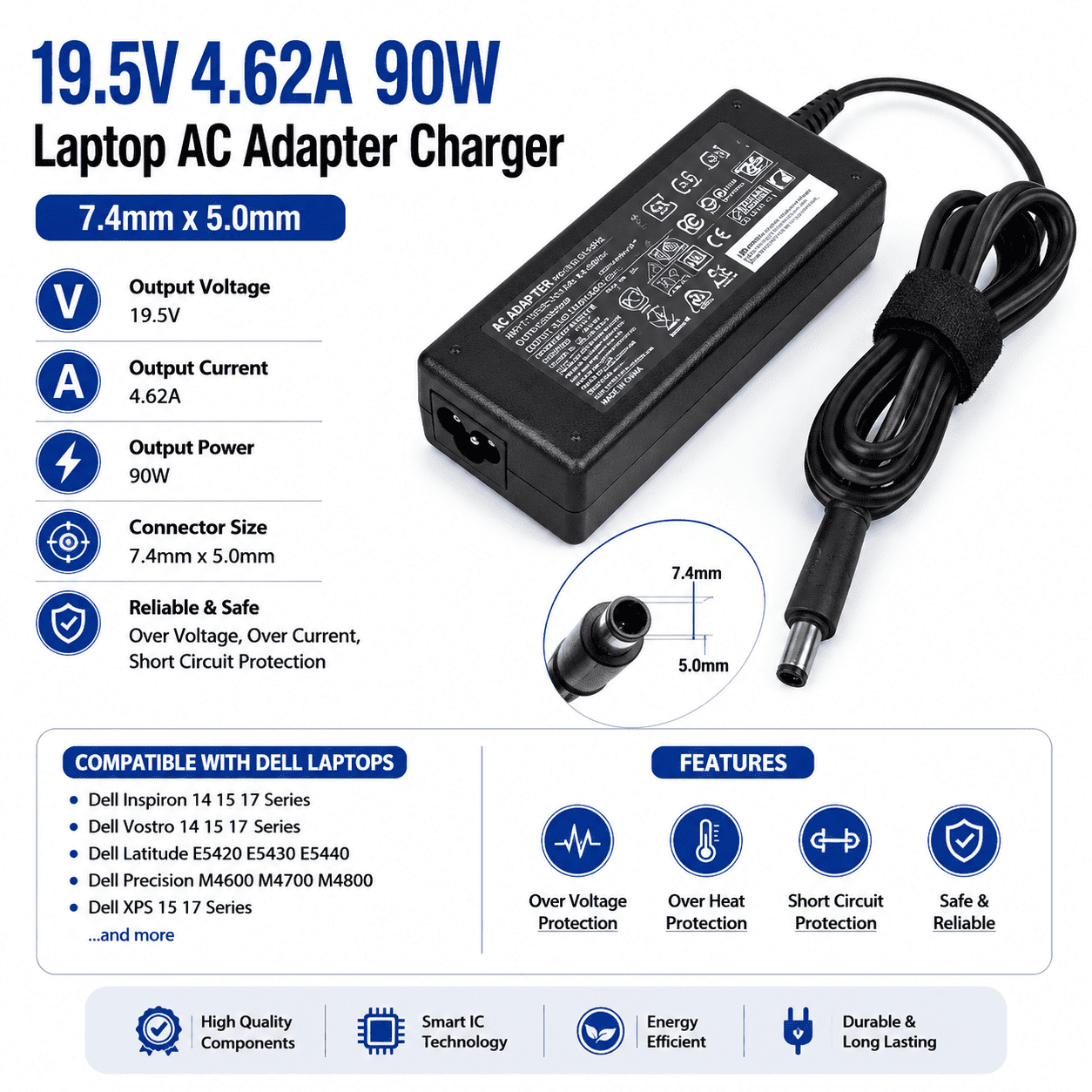 Dell 19.5V - 4.62A - 5.0 Replacement Charger - Image 2