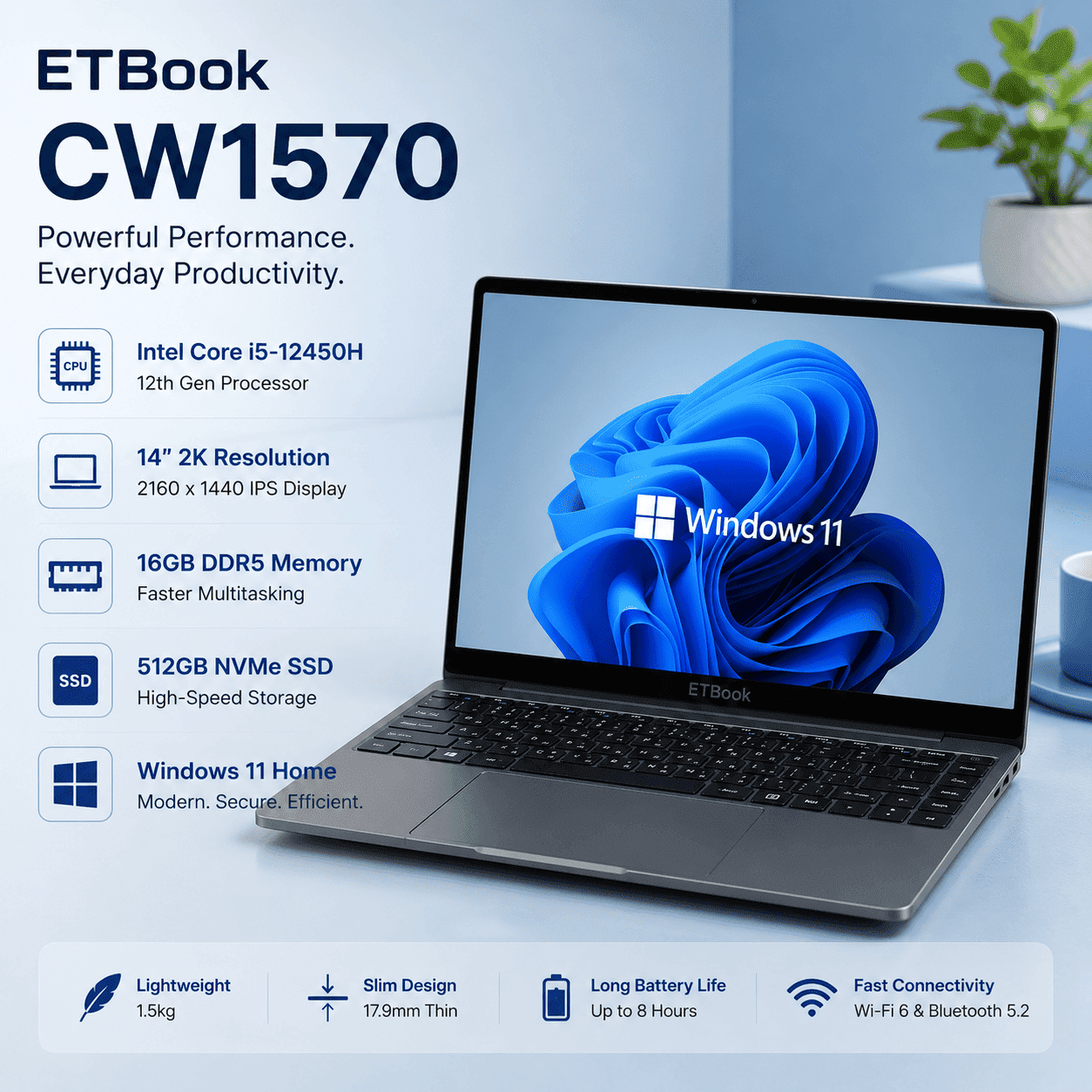Acer ETBook CW1570 Intel Core i5-12450H/14″ - Image 2