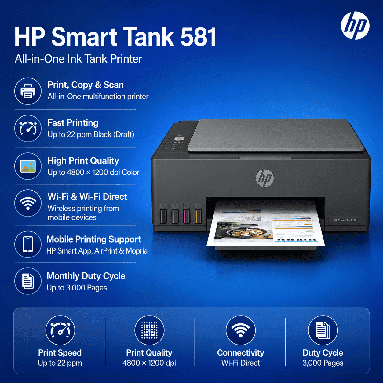 HP Smart Tank 581 All-in-One Printer - Image 2