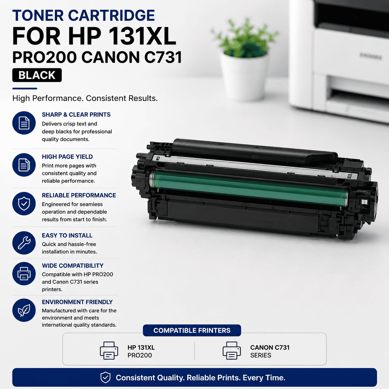 Toner Cartridge for HP 131XL PRO200 CANON C731 BLACK (Compatible) - Image 2