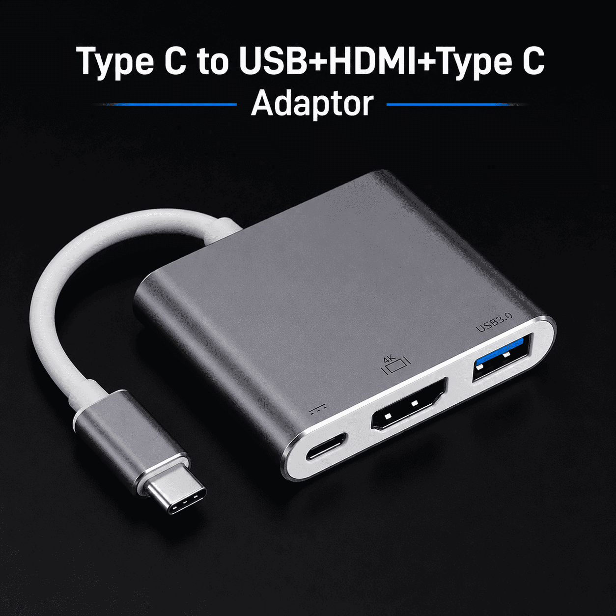 87A Type C to USB+HDMI+Type C Adaptor - Image 1